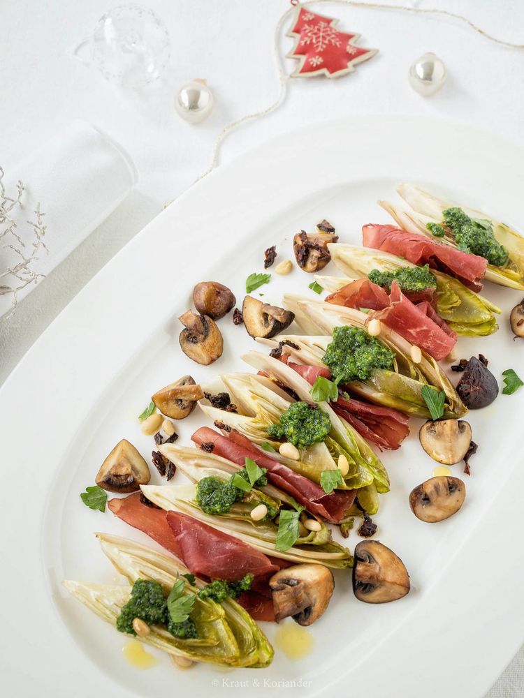 Rezeptbild: Gebratener Chicorée mit Bresaola
