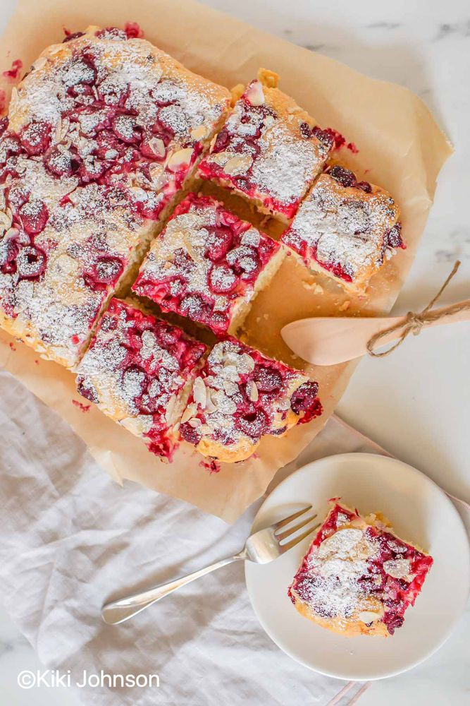 Rezeptbild: Einfacher Himbeerkuchen vom Blech