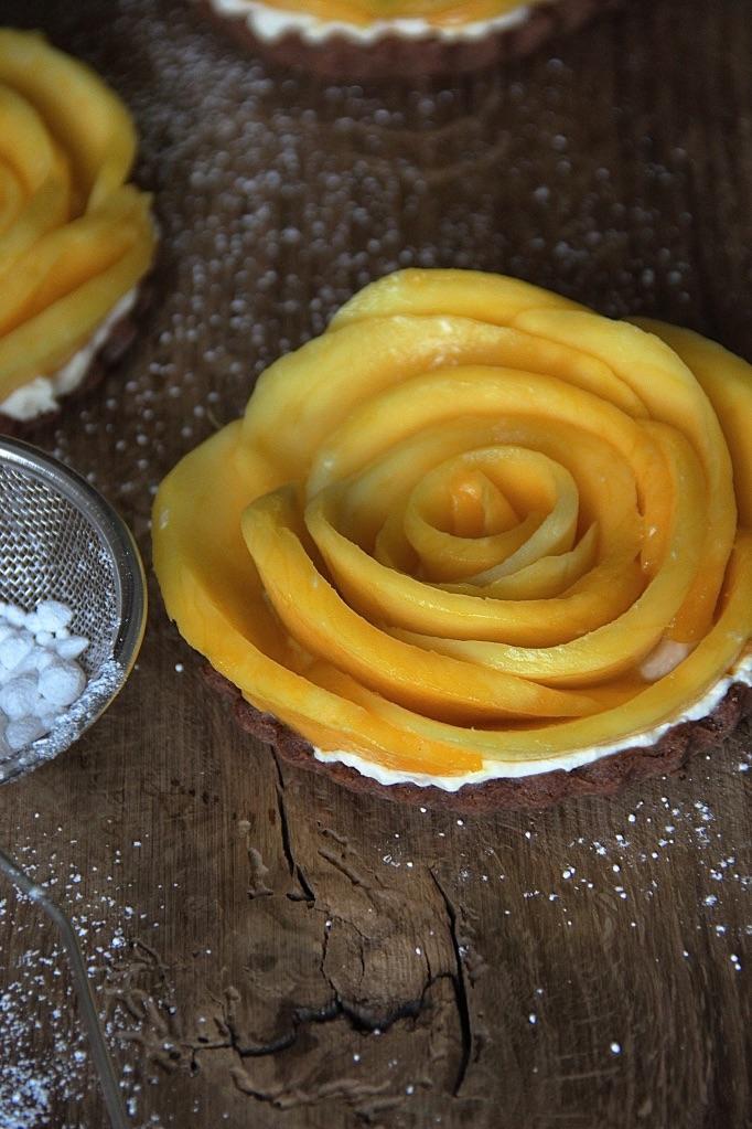 Rezeptbild: Mango-Tartelettes mit Schokoknusperboden