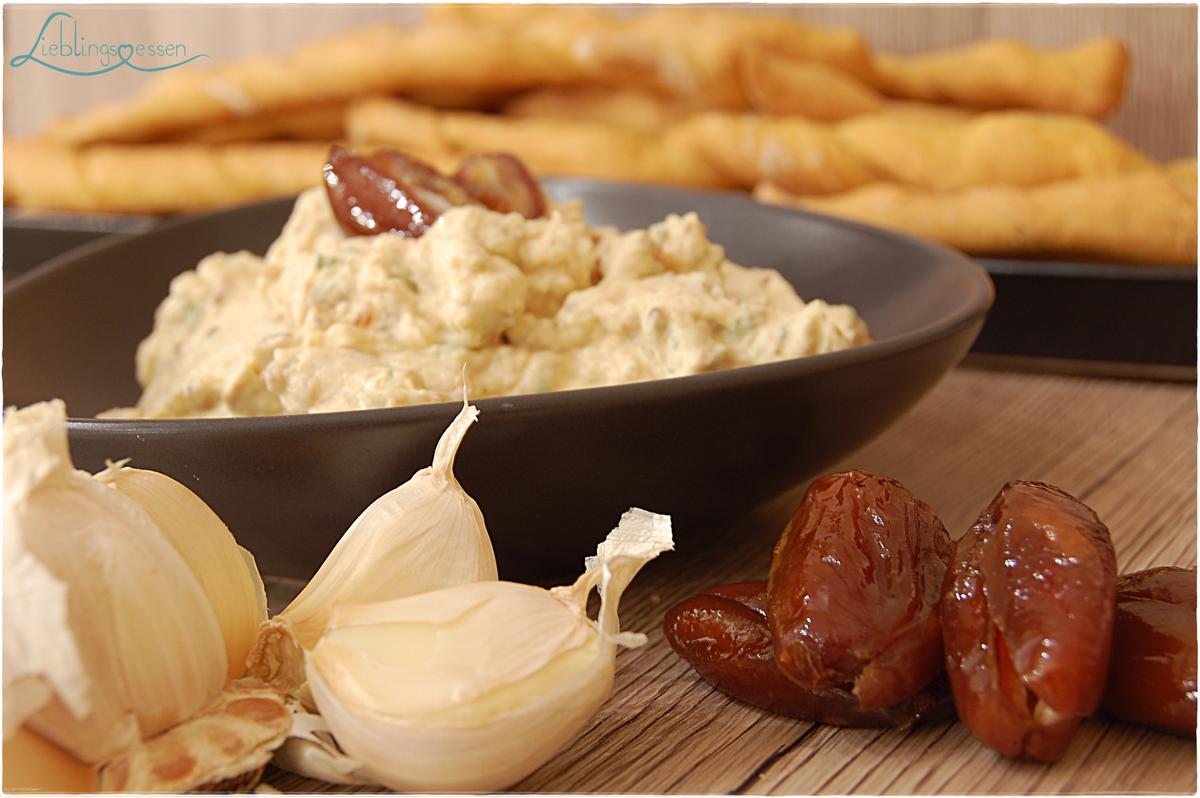 Rezeptbild: Sultans Freude - Dattel Dip mit knusprigen Brotstangen