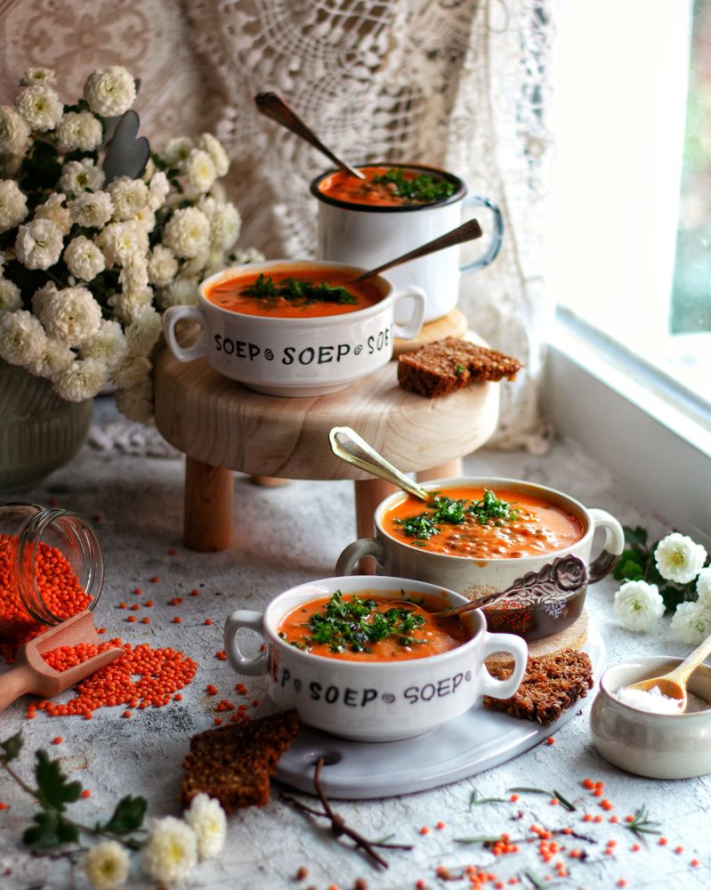 Rezeptbild: Kartoffelsuppe mit Paprika und Tomaten