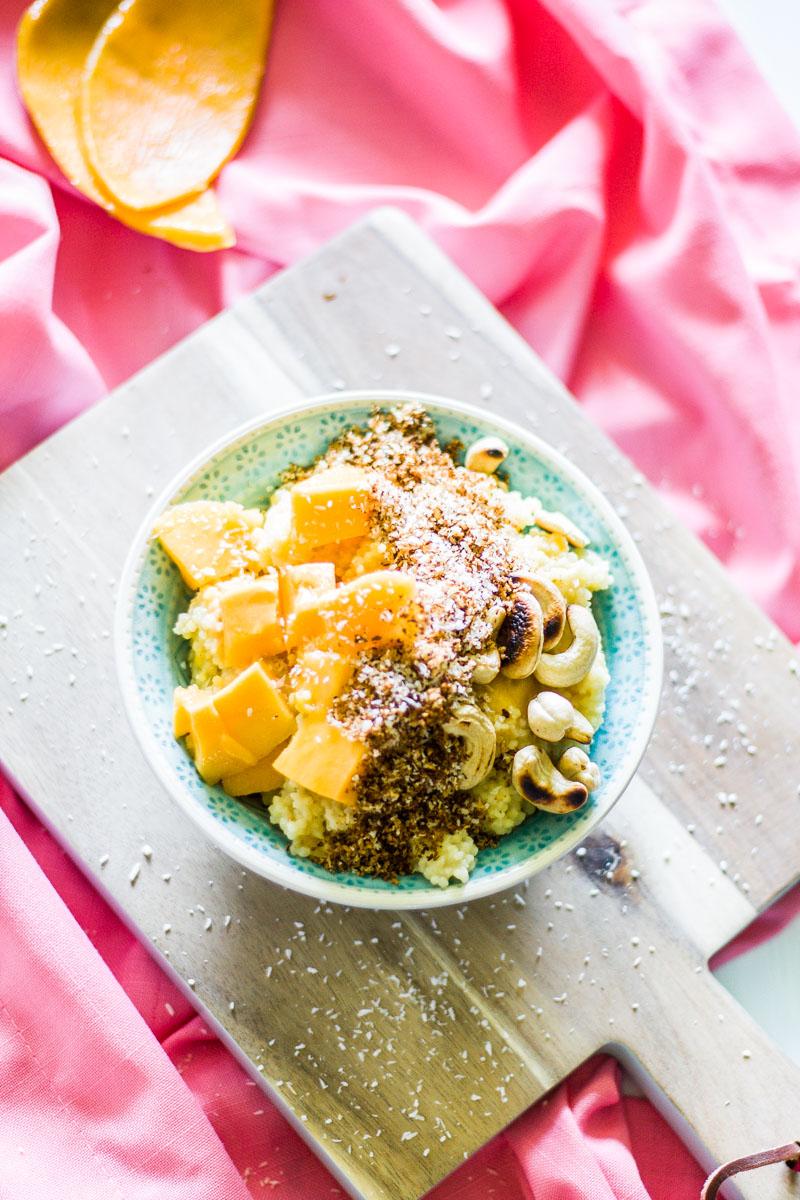 Rezeptbild: Tropischer Hirsebrei - vegan und glutenfrei