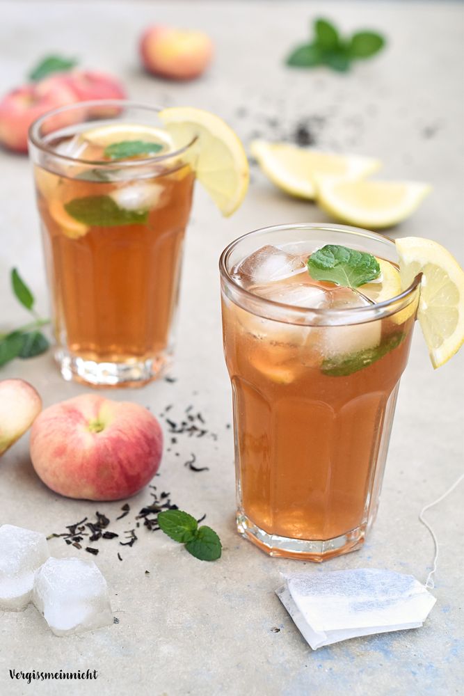 Rezeptbild: Bergpfirsich Eistee – ohne Zucker