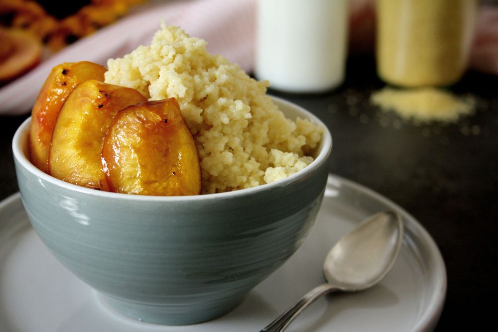 Rezeptbild: Süsser Couscous mit gegrillten Nektarinen