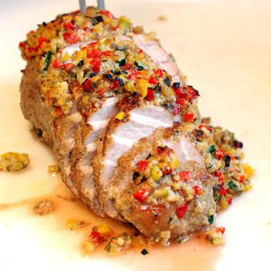 Rezeptbild: Kalbsnuss mit Ratatouillekruste