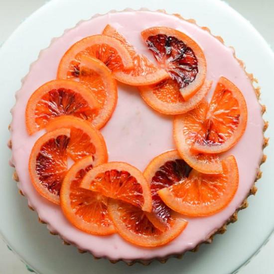 Rezeptbild: Blutorangenkuchen mit Blutogangensauce