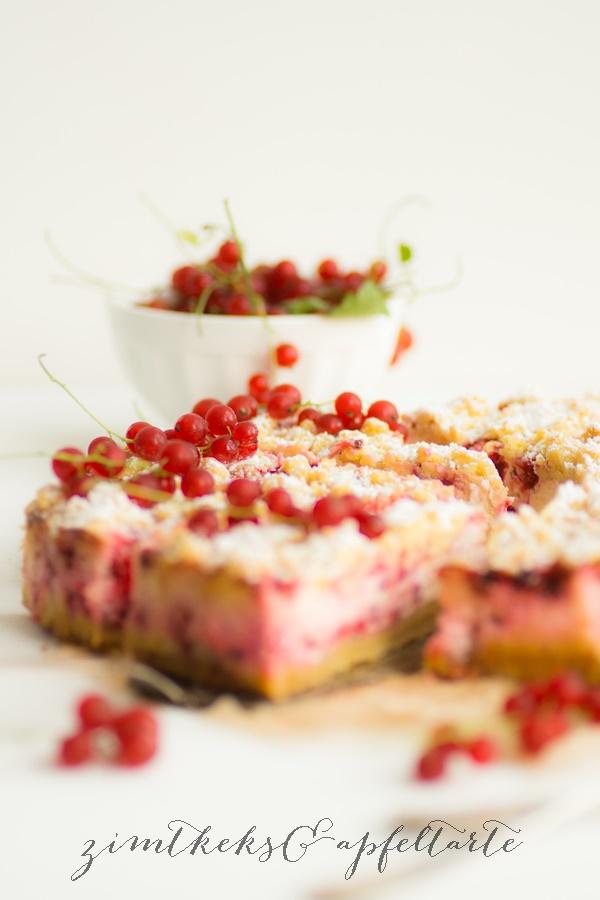 Rezeptbild: Johannisbeer-Cheesecake mit Mandel-Streuseln
