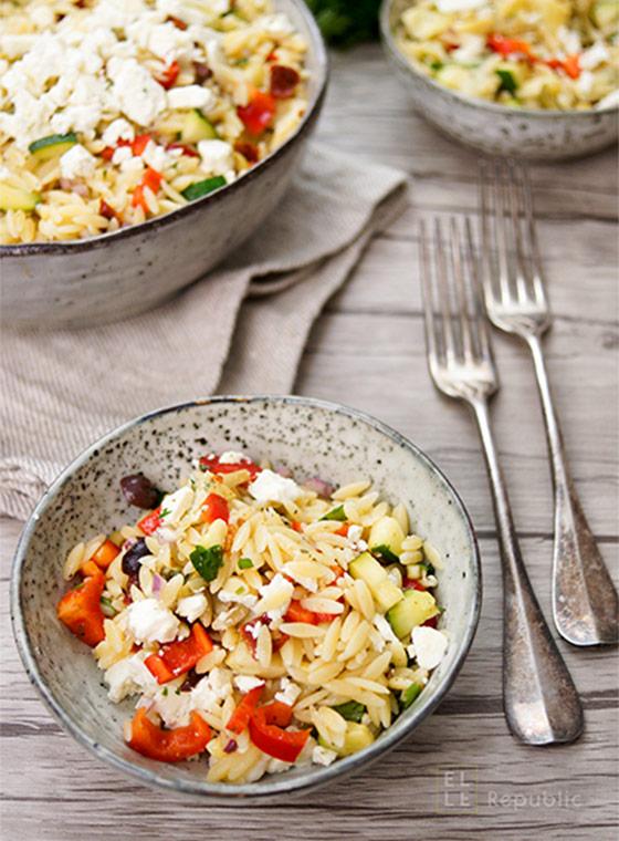 Rezeptbild: Orzo Nudelsalat mediterran