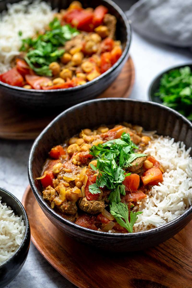 Rezeptbild: Lamm Curry mit Kichererbsen und Tomaten