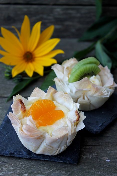 Rezeptbild: Filoteig Muffins mit zweierlei Füllung