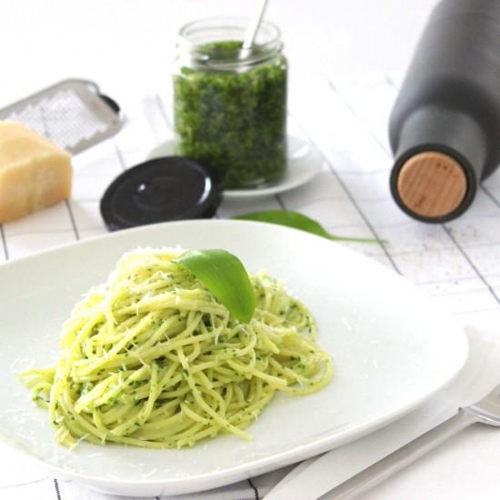 Rezeptbild: Spaghetti mit Bärlauchpesto