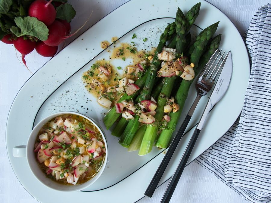 Rezeptbild: Spargel mit Ei-Vinaigrette
