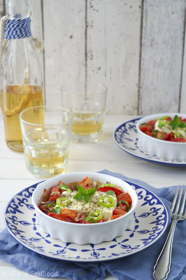 Rezeptbild: Gebackener Feta mit Tomaten {Bougourdi}