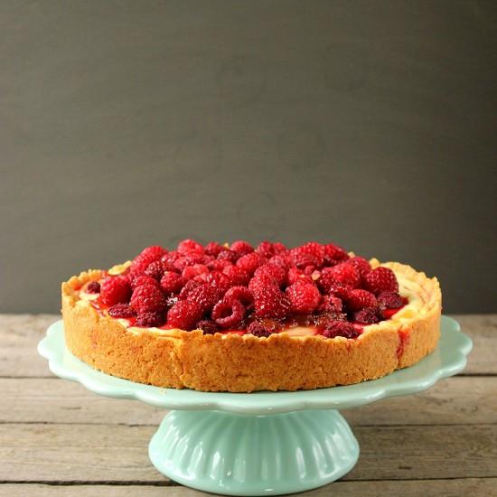Rezeptbild: Vanille-Himbeer-Quarkkuchen