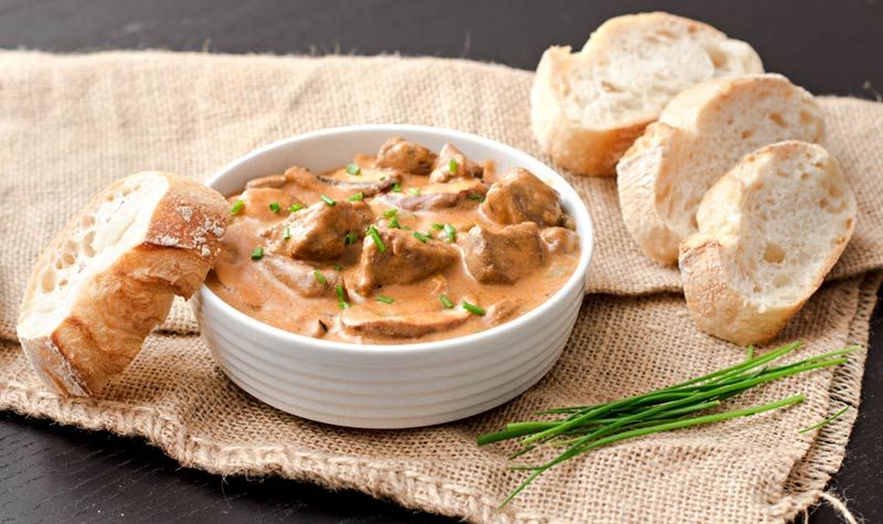 Rezeptbild: Bœuf Stroganoff (бефстроганов)