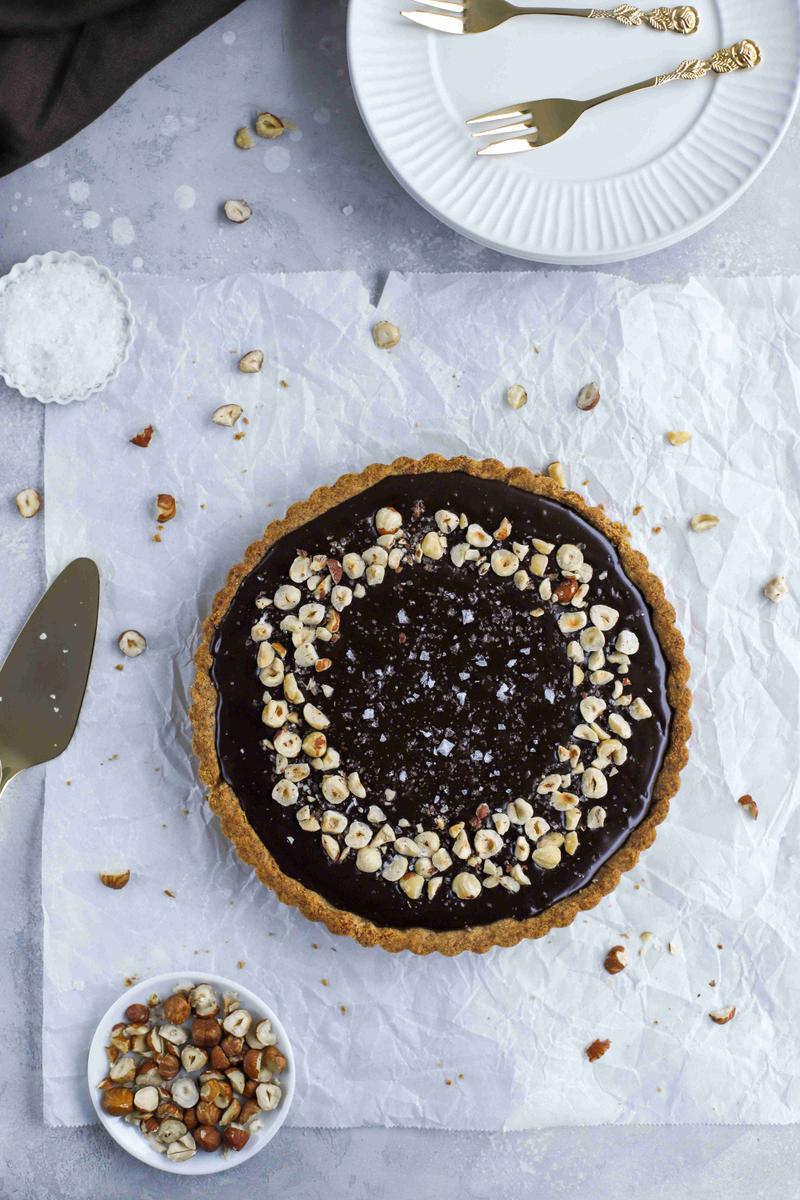 Rezeptbild: Schokoladen-Haselnuss-Tarte