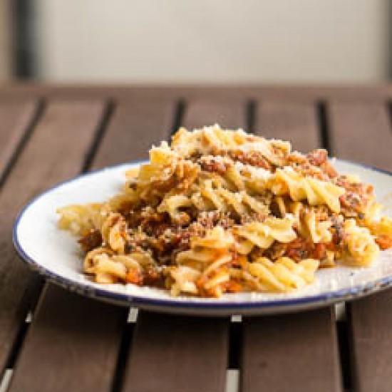 Rezeptbild: Veggie-Bolognese mit Pilzhack