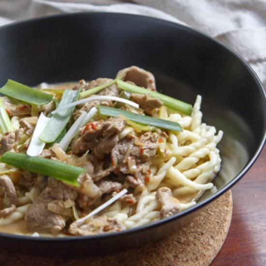Rezeptbild: Schweinefilet in Kokos-Limetten-Sauce