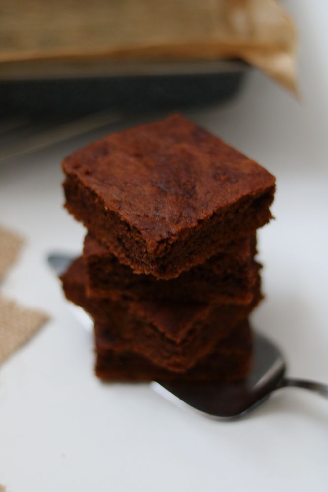 Rezeptbild: Kürbis Brownies {VEGAN}