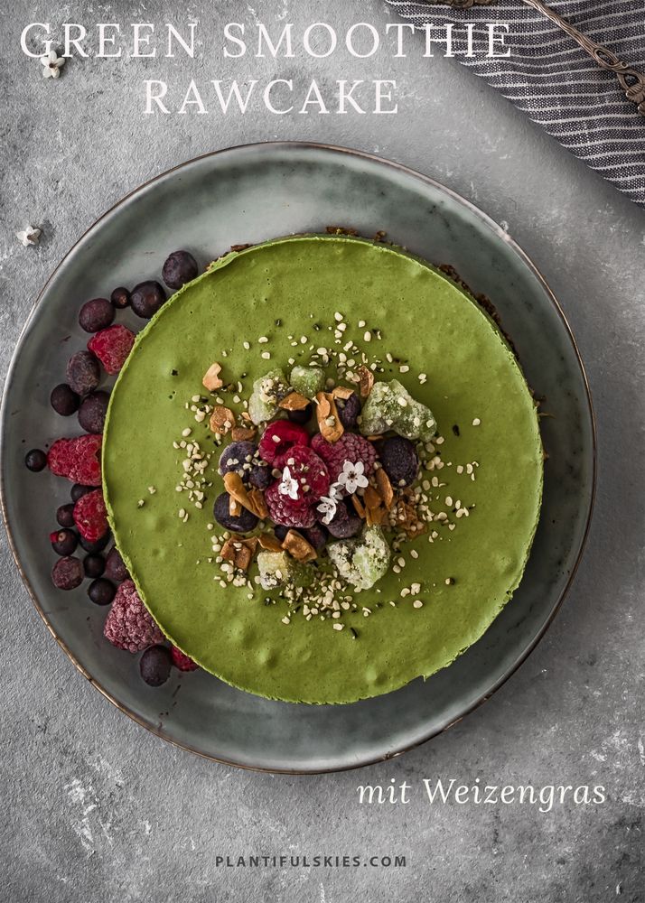 Rezeptbild: Weizengras Green Smoothie Rawcake