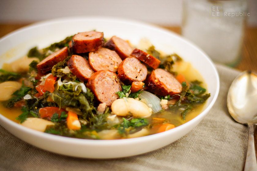 Rezeptbild: Grünkohl Ribollita mit Merguez