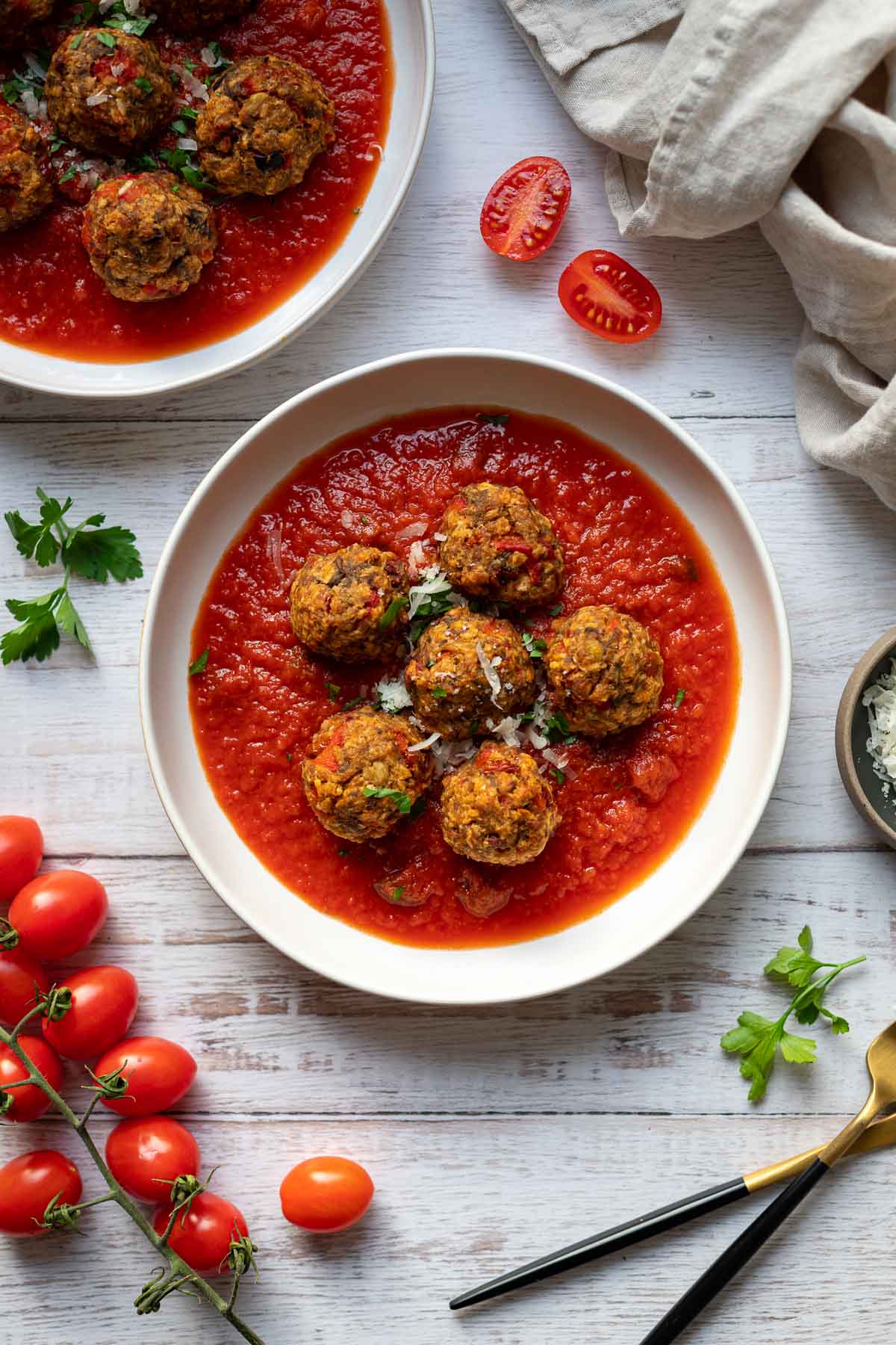 Rezeptbild: Vegetarische Hackbällchen (Aubergine Meatballs)