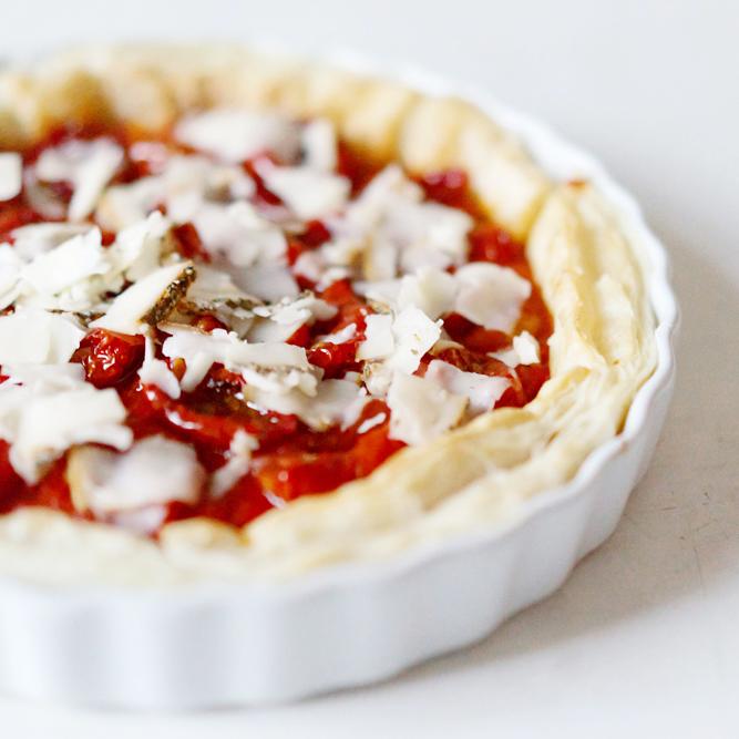 Rezeptbild: Tarte mit getrockneten Tomaten und Ziegenkäse