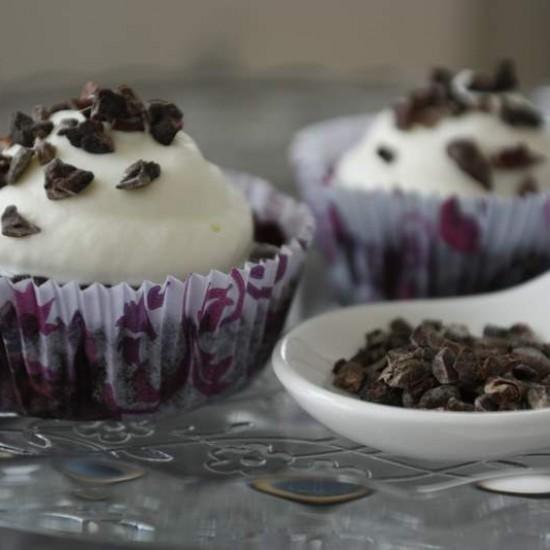 Rezeptbild: Schoko-Heidelbeer Cupcakes