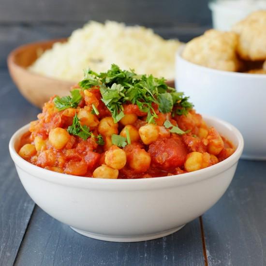 Rezeptbild: Kichererbsen in Tomatensoße