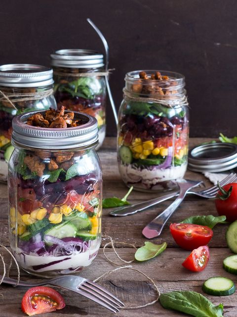 Rezeptbild: BBQ Salat im Glas