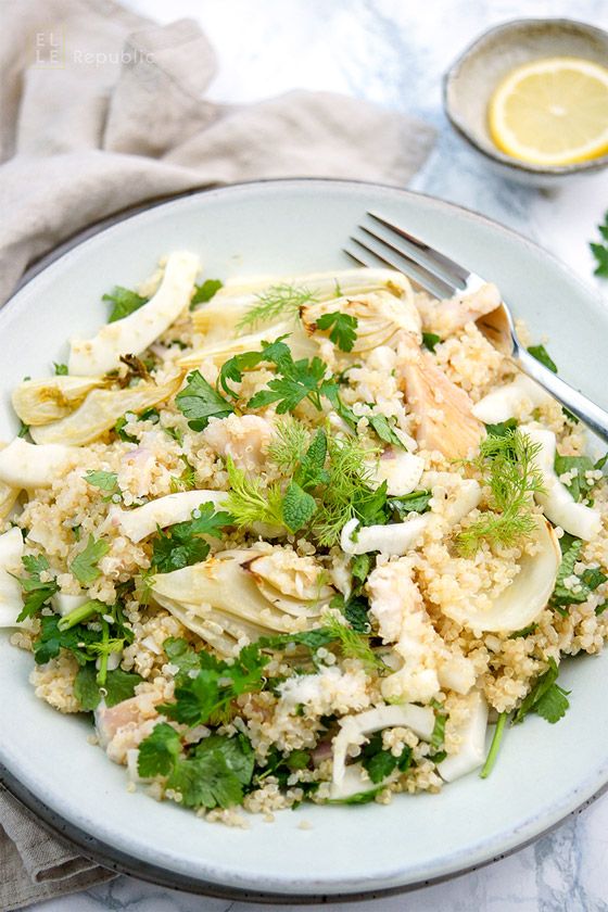 Rezeptbild: Fenchelsalat mit Forelle und Quinoa