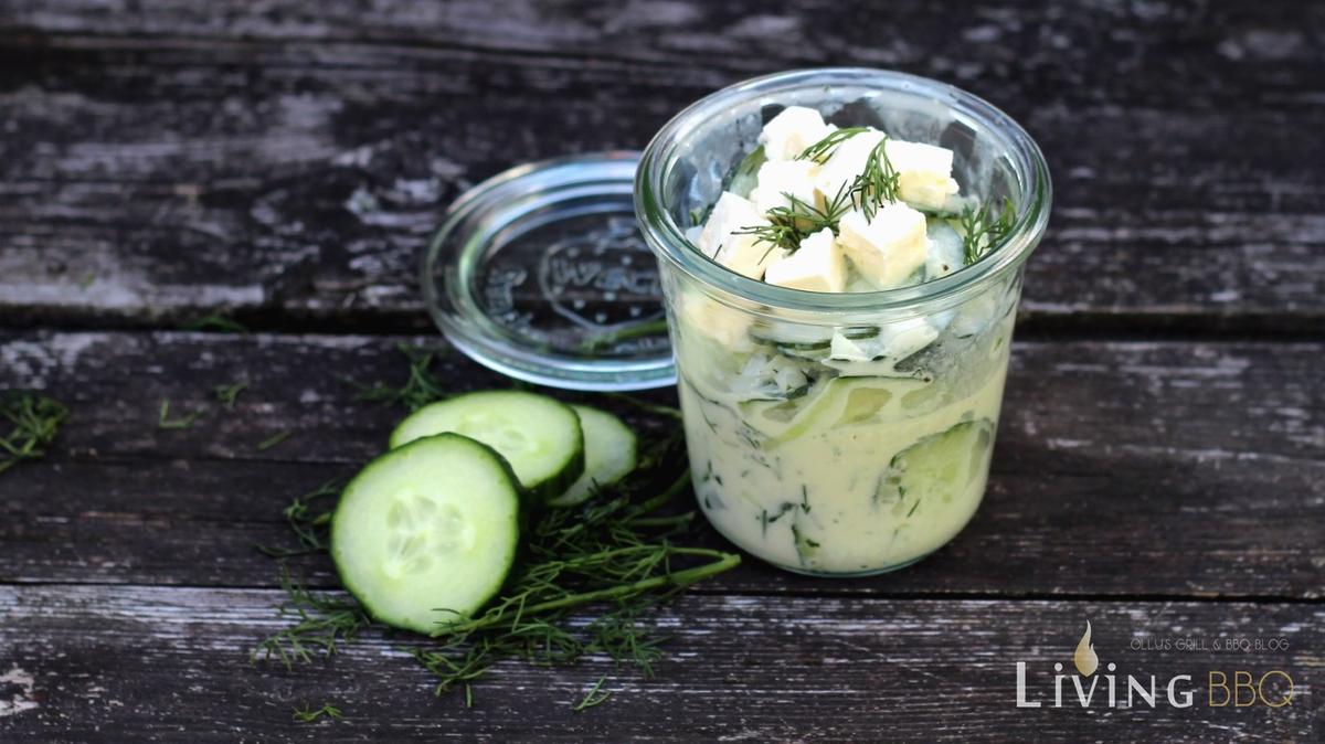 Rezeptbild: Gurkensalat mit Sahne, Fetakäse und Dill