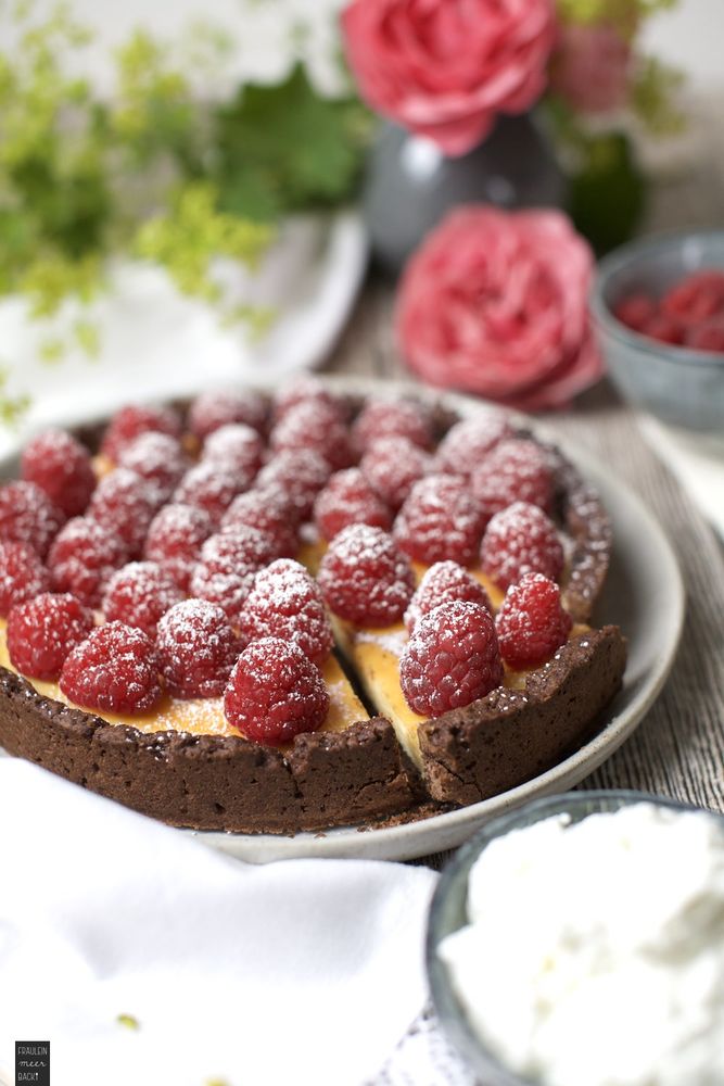 Rezeptbild: Himbeer-Käsekuchen mit Schokoboden
