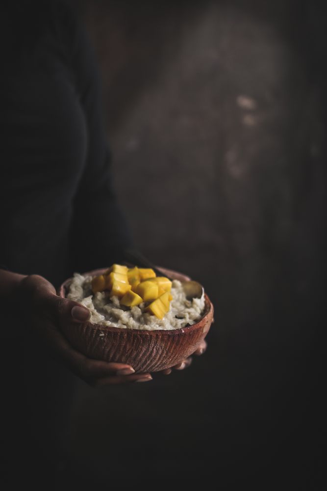 Rezeptbild: SENEGALESISCHER SOMBI PUDDING MIT FRISCHEN MANGOS