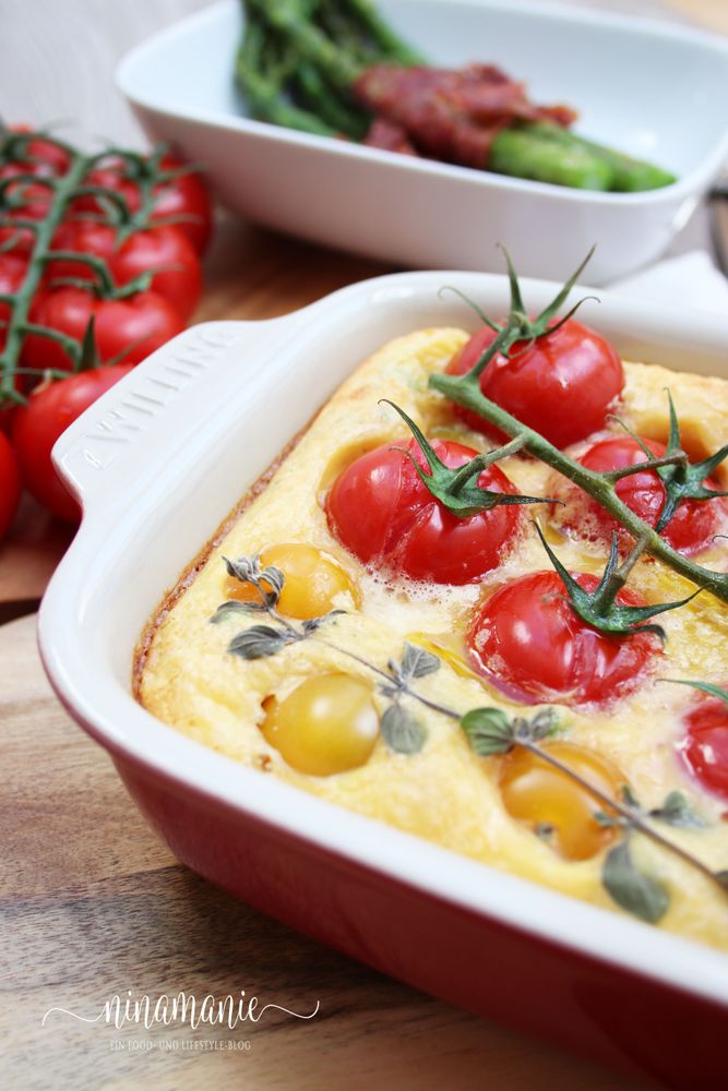Rezeptbild: Herzhafter Clafoutis mit Kirschtomaten